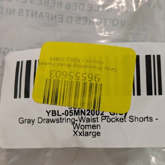 Basico Gray Drawstring-Waist Pocket Denim Shorts with Frayed Hem Edge - XXL - Picture 7 of 8